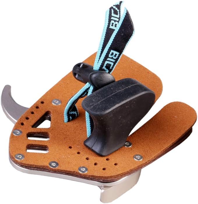 BICASTER Archery Finger Tab - Left Handed Genuine Leather + Aluminum Plate Adjustable for Recurve Bow - Image 3